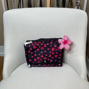 Victoria's Secret Valentine Pink Hearts Packable Makeup Bag